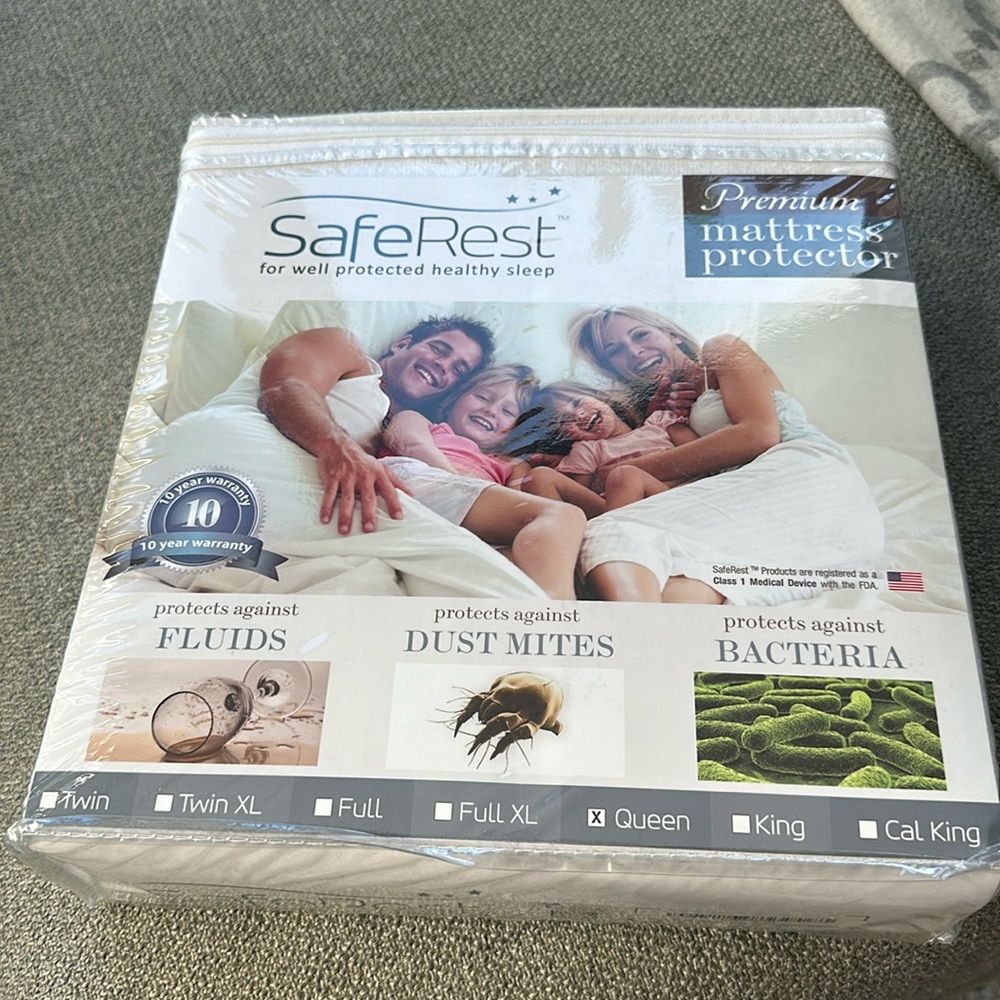 UNUSED UNOPENED - SafeRest Mattress Protector - Queen Size Cotton l Waterproof